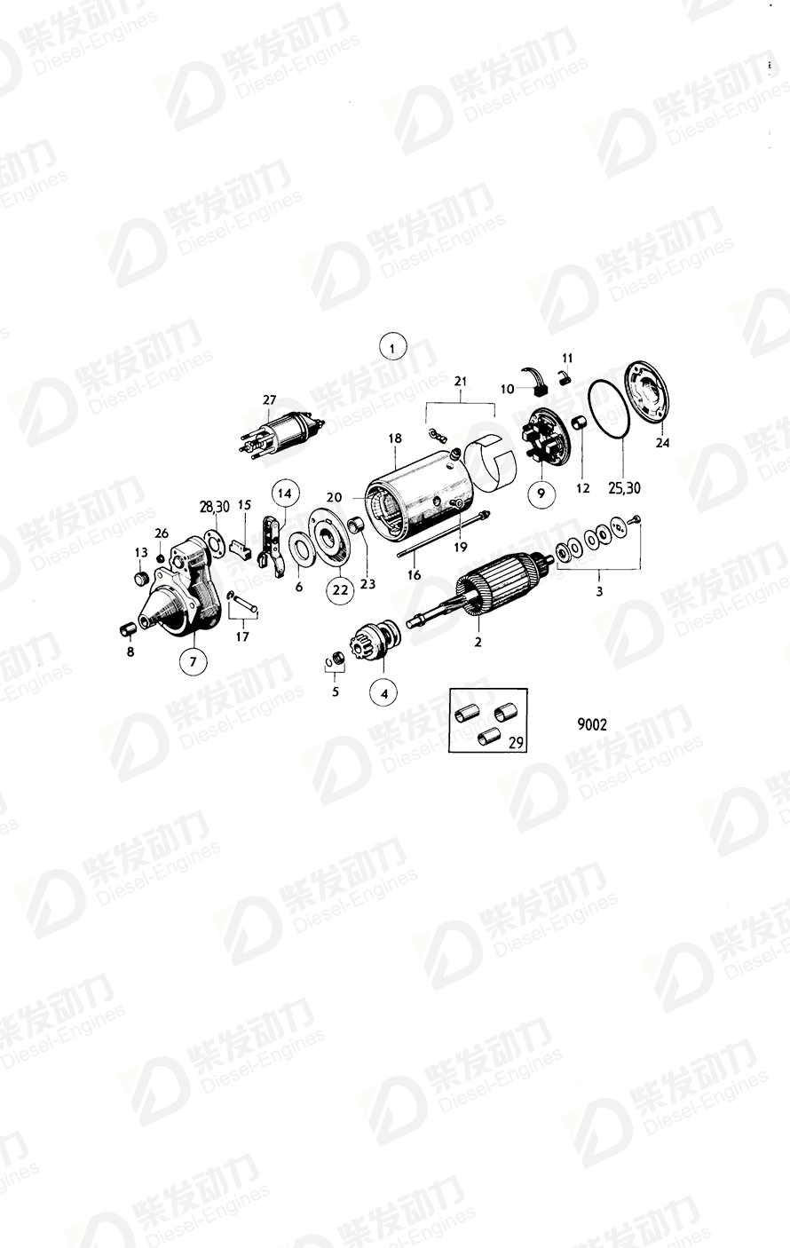 volvo penta Actuator solenoid 834852 Drawing